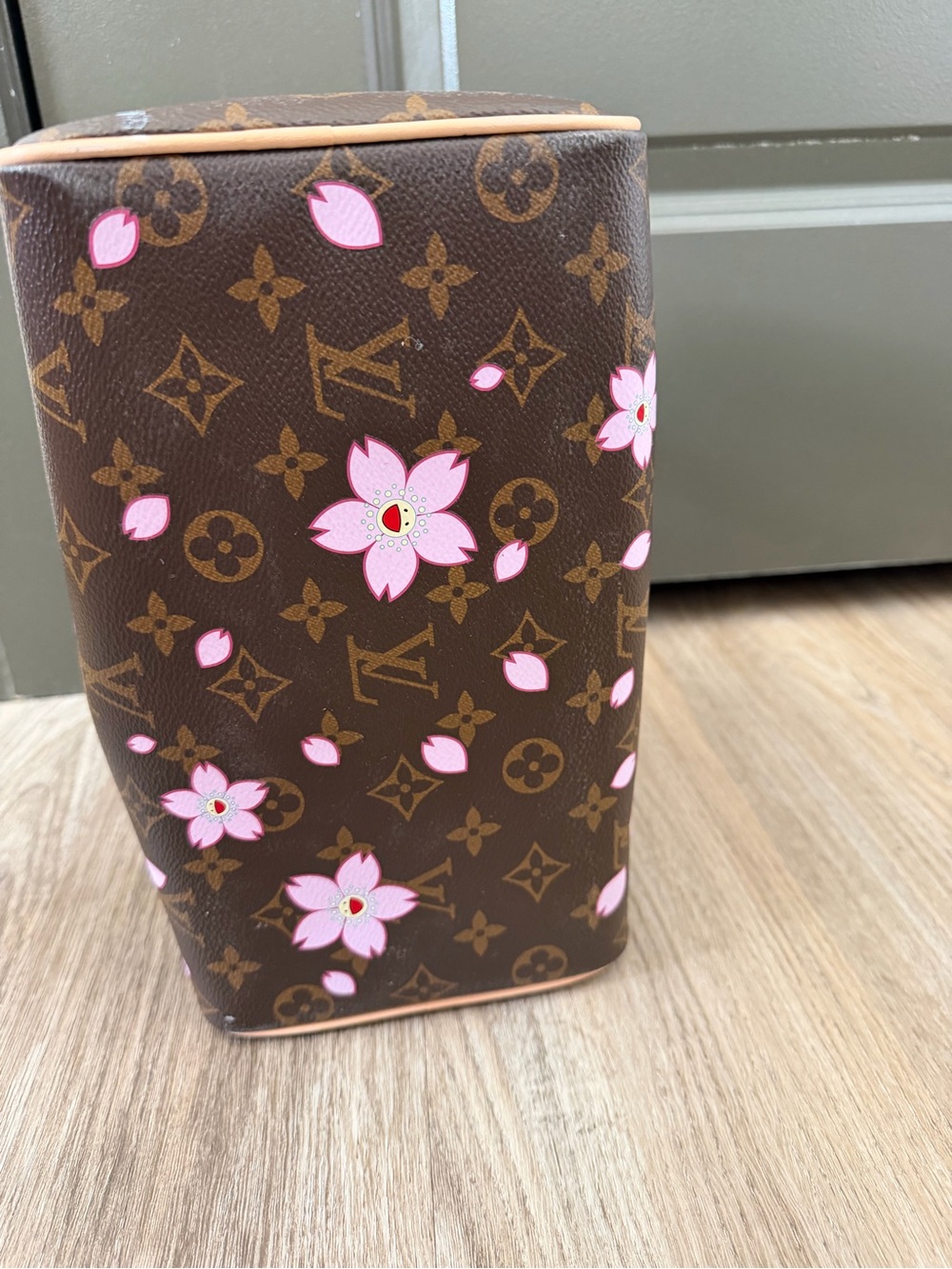 Brown Monogram Cherry Blossom Mini Bag with Pink Accents - Picture 7 of 9